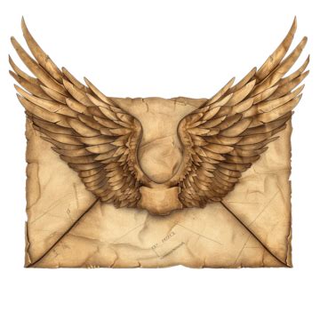 Flying Closed Vintage Mail Envelope With Wings Flat Design Fly