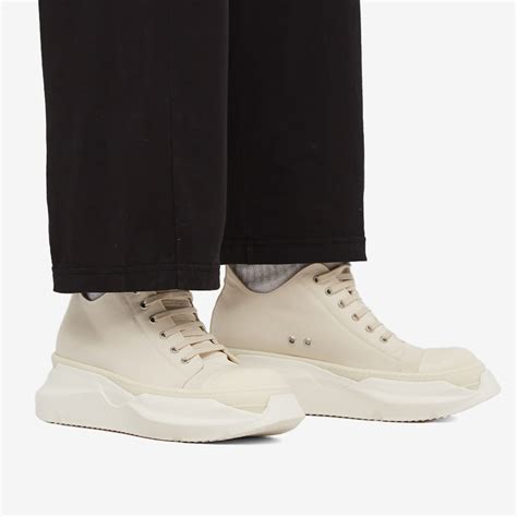 Rick Owens Drkshdw Cotton Nylon Abstract Lo Sneaker Natural And Milk End Tw