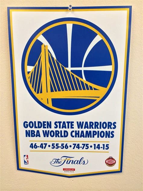 Golden State Warriors 2015 Nba Finals Championship Banner Style Poster