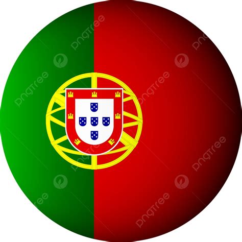 Portugal National Flag Sphere Icon Vector Transparent Portugal Flag