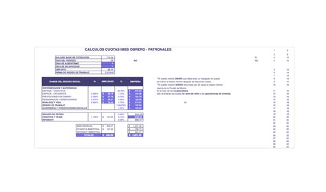 Calculadora Cuotas Imss E Infonavit Runa