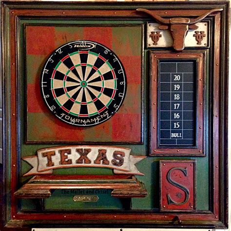 University Of Texas Single Dartboard Dart Board Man Cave And