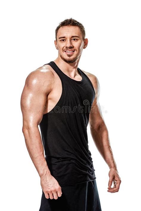 Bodybuilder Montrant Des Muscles Photo Stock Image Du Homme