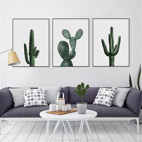 Cuadros De Cactus Estilo Nórdico Y Minimalista Decoración De Unas Decoracion Con Cuadros