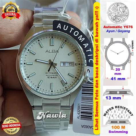 Jual Alba Automatic AL4329X1 White Dial Jam Tangan Pria AL4329