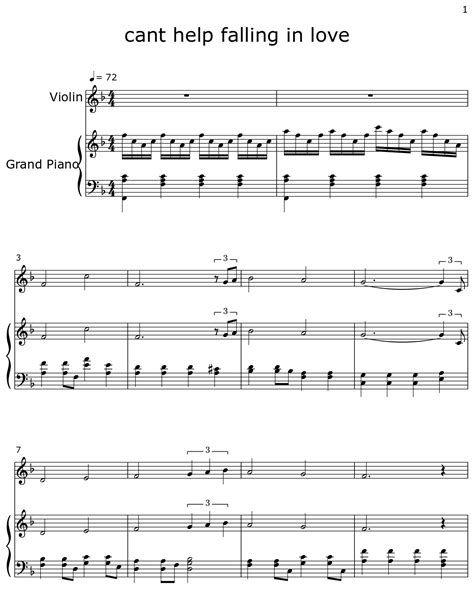 Cant Help Falling In Love Sheet Music For Violin Piano