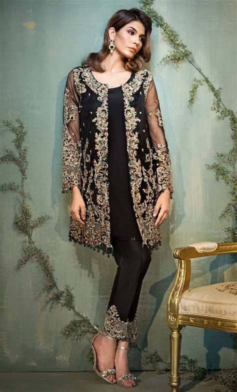 Beautiful Black Gold Formal Wear Silk Net Pakistani Ready To