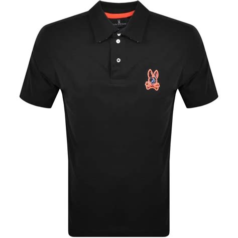 Psycho Bunny Logo Short Sleeve Polo Shirt Black Mainline Menswear