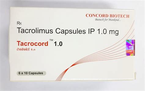 1 0 Mg Tacrolimus Capsules IP Concord Biotech At Rs 150 Stripe In New