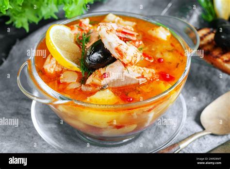 Delicious Bouillabaisse Soup Is Prepared From The Freshest Seafood