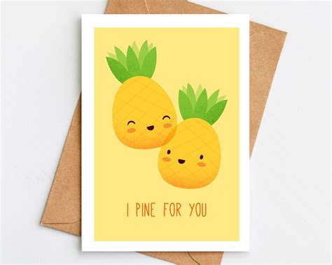 Pineapple Card Funny Valentines Card Valentine Card Funny Etsy