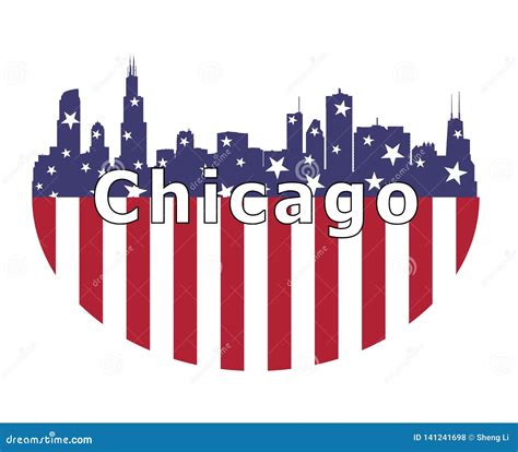 Chicago City and USA Flag stock vector. Illustration of bean - 141241698