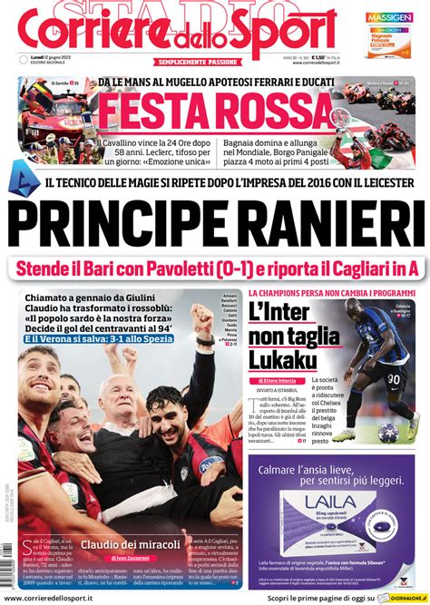 Prima Pagina Corriere Dello Sport Giornali It