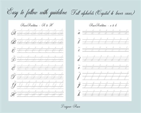 Copperplate Tracing Paper Pdf Calligraphy Traceable Sheet Etsy España