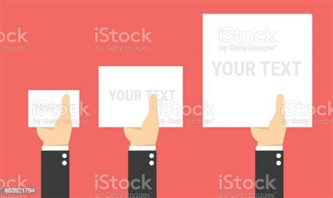 Cartoon Businessman Hand Holding Empty Blank Paper Stock Illustration