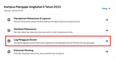 Panduan Laporan Mingguan Dosen Pembimbing Lapangan Kampus Mengajar