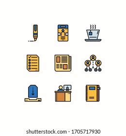 Simple Set Office Elements Related Vector Stock Vector Royalty Free