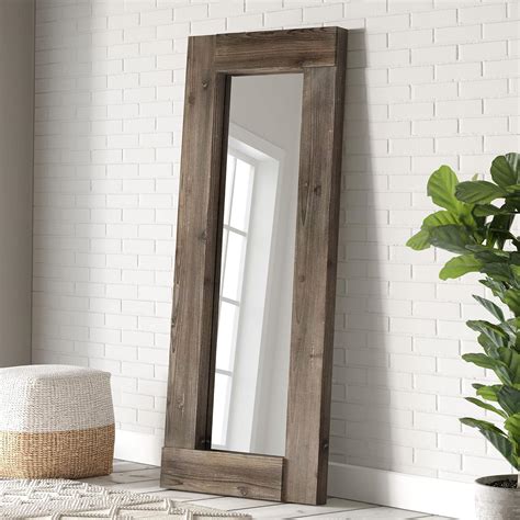 Barnyard Designs Rustic Farmhouse Full Length Mirror Wood Frame Floor