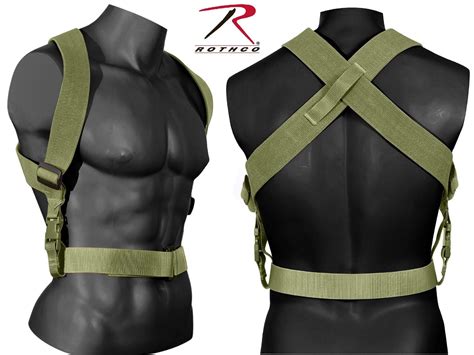 Olive Drab Tactical Combat Suspenders Rothco Adjustable Gear Support