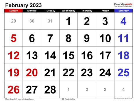 February 2023 Calendar Presidents Day – Get Calender 2023 Update