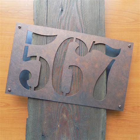 Rustic House Number House Numbers Rustic Address Plaque Etsy