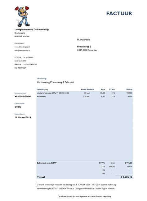 Facturen Boekhouden In Excel