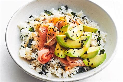 Avocado And Salmon Rice Bowl