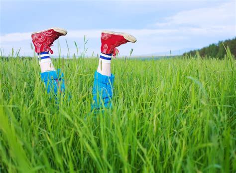 Man Lying On Grass In Fetal Position Stock Image Image Of Photograph