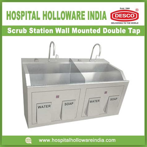 Scrub Station Wall Mounted Double Tap Hospital Holloware India