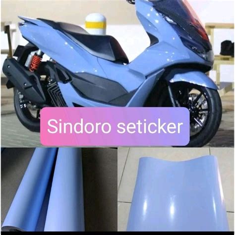jual sticker motor warna biru pastel sticker sekotlet warna biru pastel