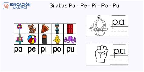 Sílabas Pa Pe Pi Po PuActividades y Ejercicios