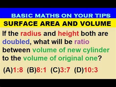 If Radius Height Both R Doubled What Will Be Ratio Between Volume Of