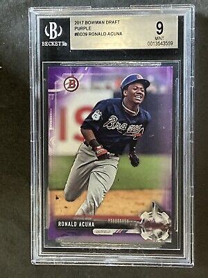 2017 Bowman Draft Ronald Acuna Purple 250 Mint BGS 9 EBay