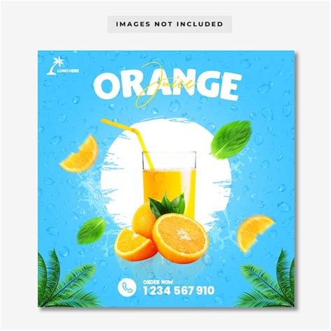 Orange Juice Men Social Media Instagram Post Banner Vorlage Premium