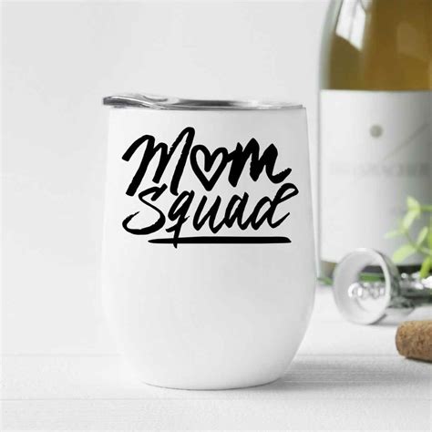 Mom Squad Wine Tumbler 12oz Shoptheinspiredturtle