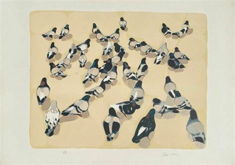 Michel Bez Beautiful Signed Lithograph Pigeons Vinterior