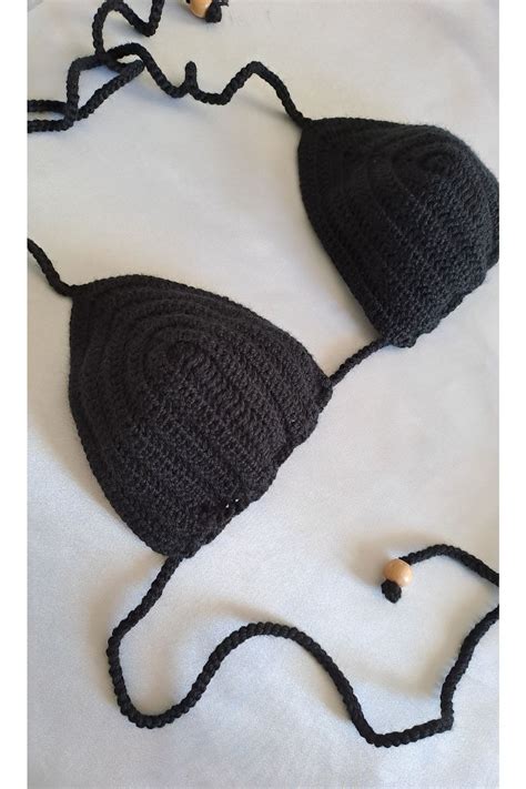 SOUL BY A B El örgüsü siyah bikini yaz yazlık şık bikini üstü beach