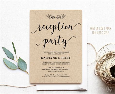 Buy Wedding Reception Invitation Printable Reception Party Card Online