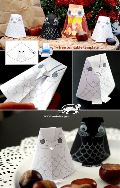 Krokotak Paper Owl Baby For Colouring