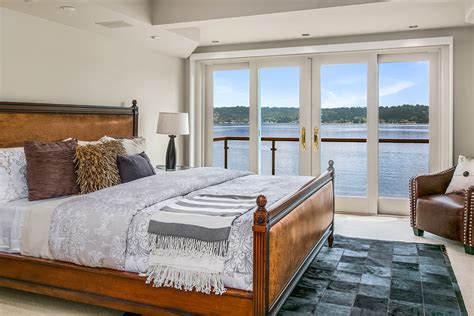 Coastal Bellevue Waterfront Home Transitional Bedroom Seattle