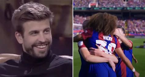 Gerard Pique Delivers Perfect Reaction To Barca Femenis 5 0 El Clasico Win Football