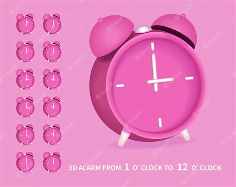 Premium Vector Realistic 3d Alarm Clock Icon Collection From 1 O