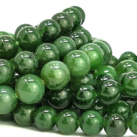 Nephrite Jade Round Bead Bracelet