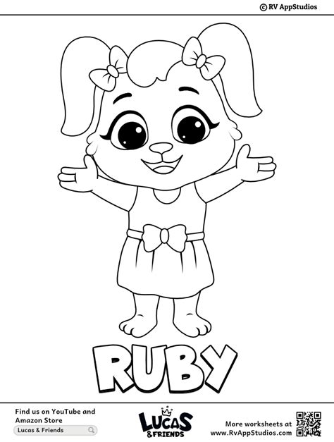 Ruby coloring pages for kids. FREE cartoon coloring printables to ...