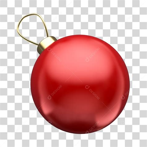 Bola de Natal Vermelha Elemento 3D para Composição PNG download Designi