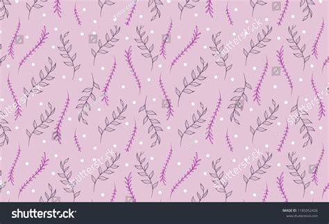 Pastel Purple Leaves Seamless Pattern Design Stock Vector Royalty Free