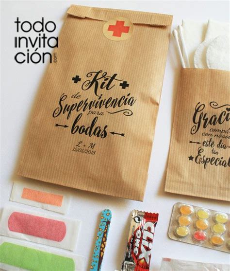 Bolsas Kraft Kit De Supervivencia Bodas Pack Und Kit