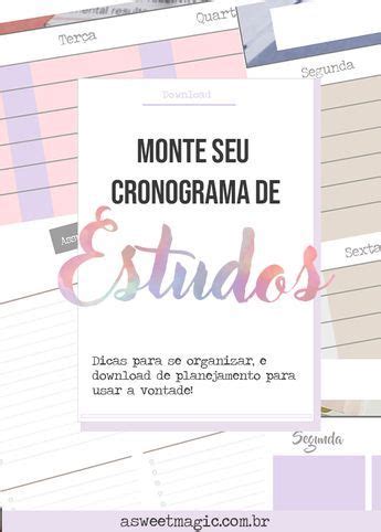 Cronograma De Estudos Dicas E Freebie S Artofit