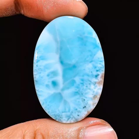 X X Mm Size Cts Natural Larimar Oval Cabochon Loose