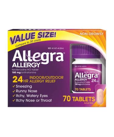 Allegra Adult Non Drowsy Antihistamine Tablets Count Hour